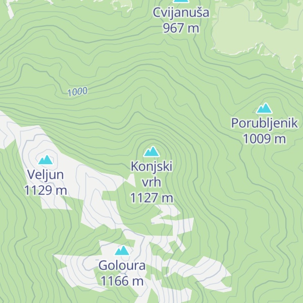 Map of Konjski vrh