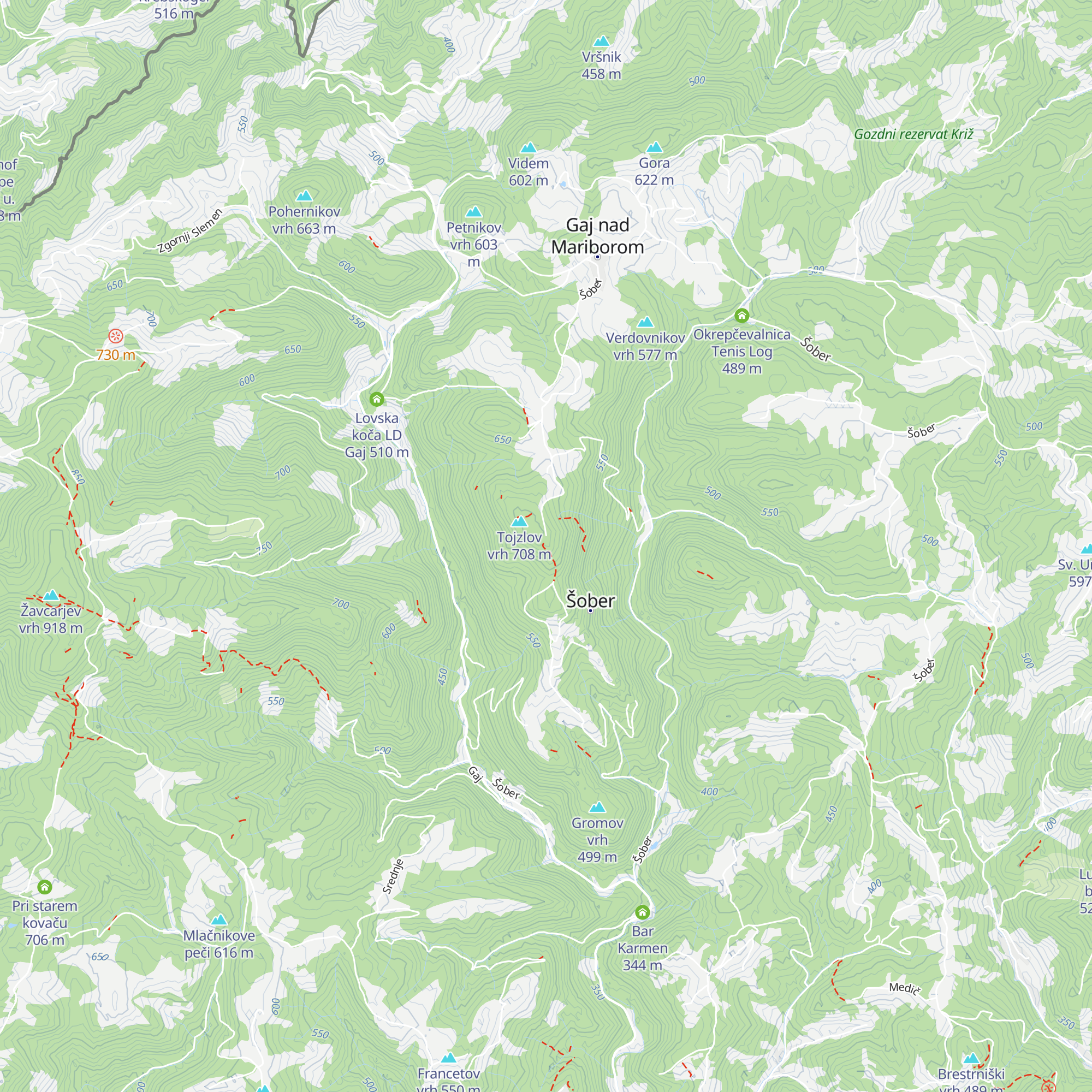 Planinski dom obrtnikov map