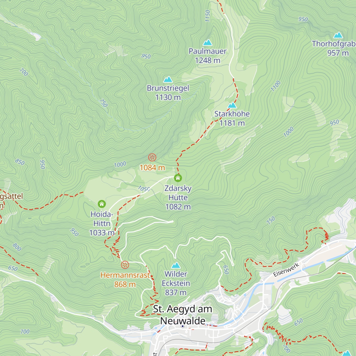 Zdarsky Hütte map