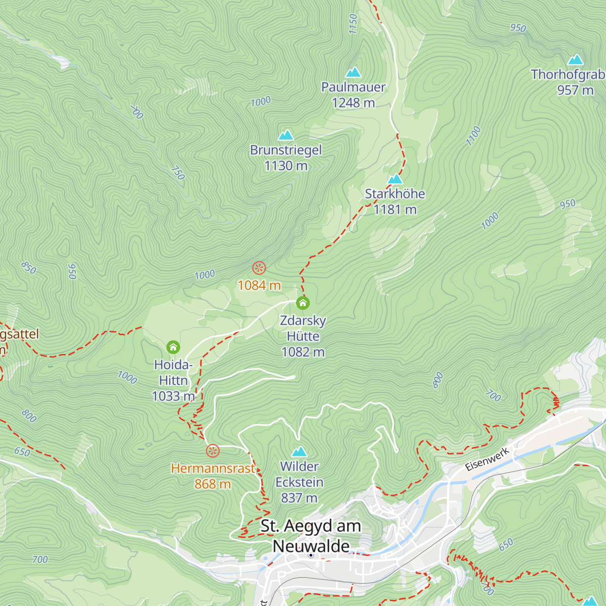 Zdarsky Hütte map