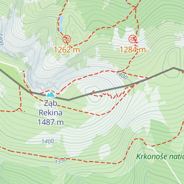 Map of Wielki Szyszak / Vysoké kolo