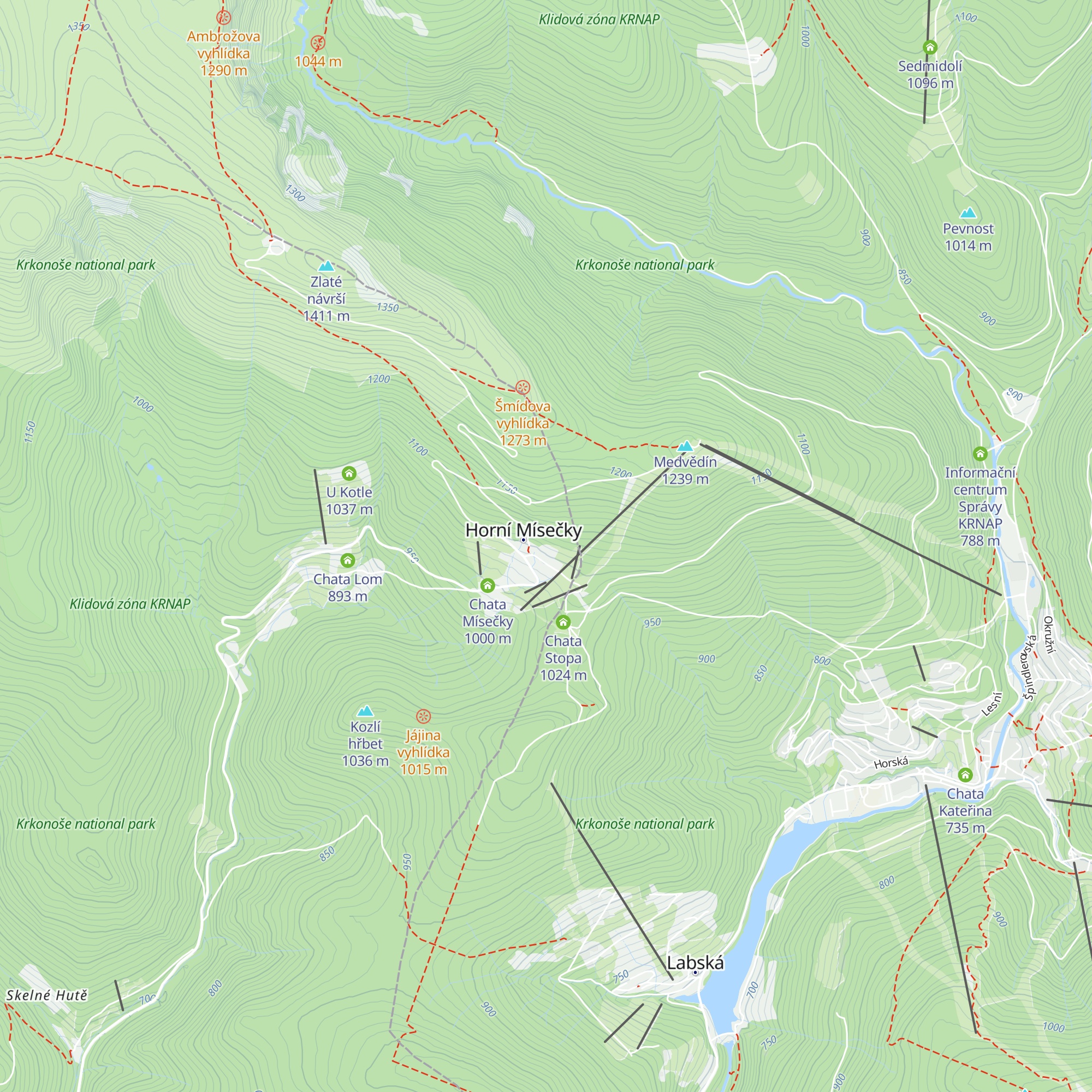 Novomísečná bouda map