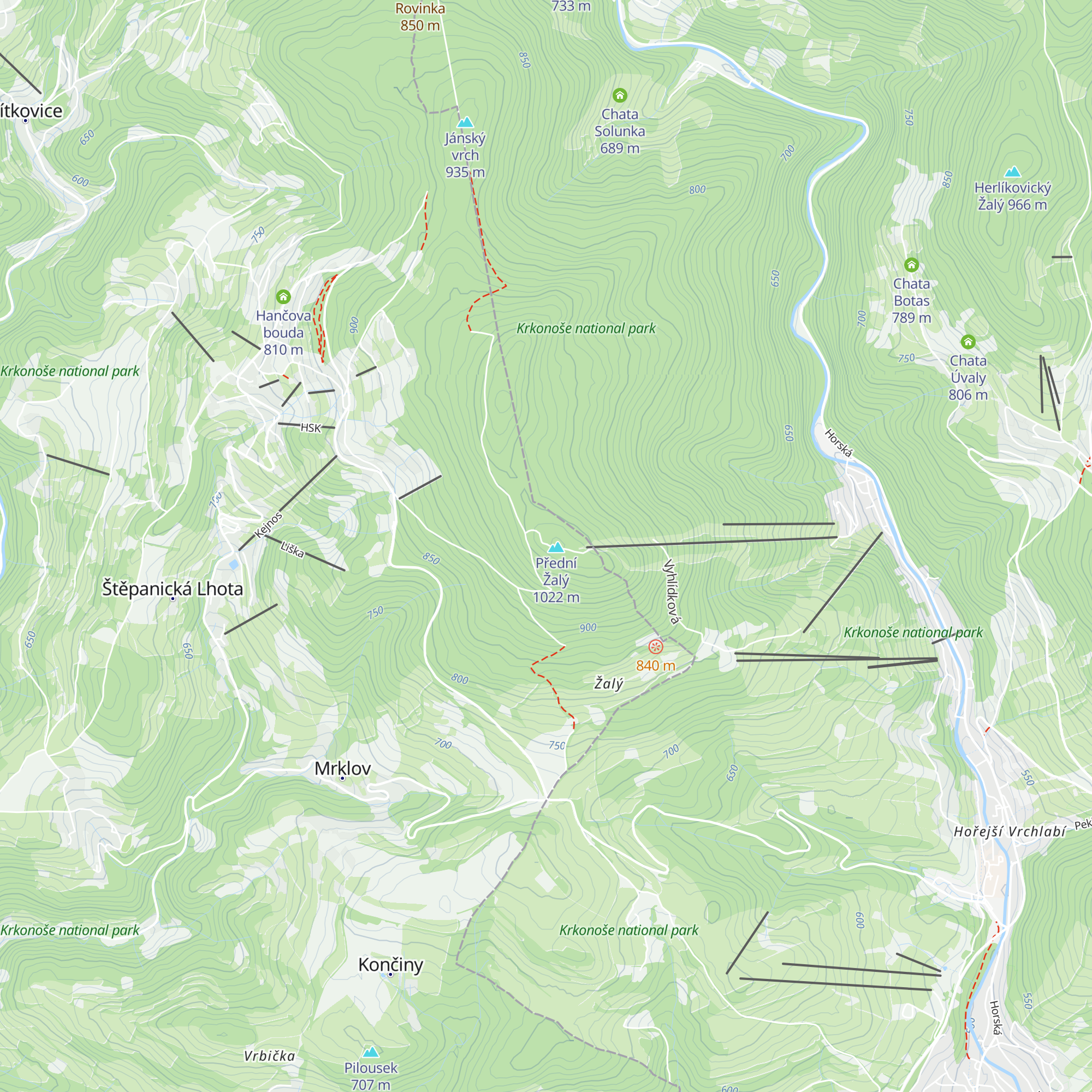 Žalý map