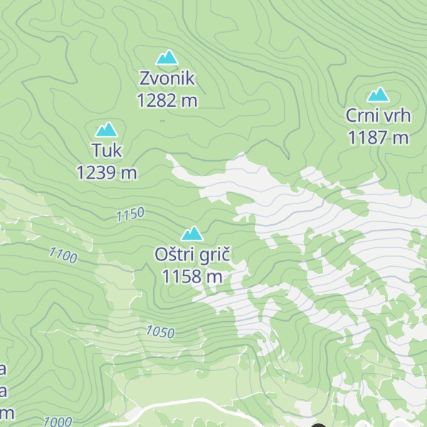 Map of Cavrin grič