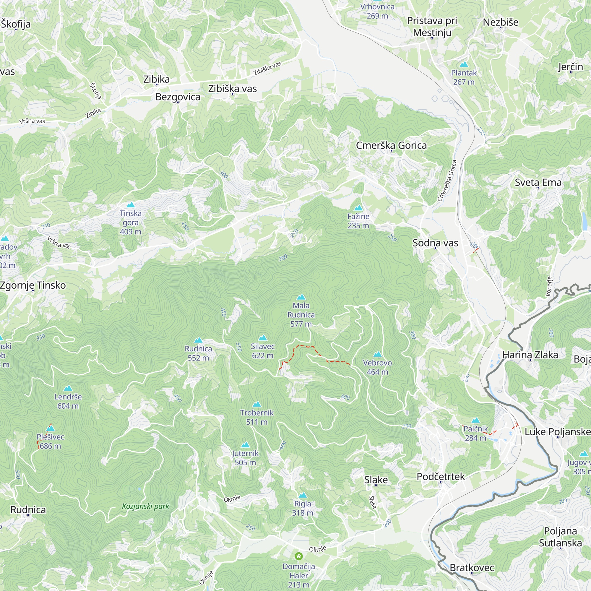Zavetišče Šmarnica na Mali Rudnici map