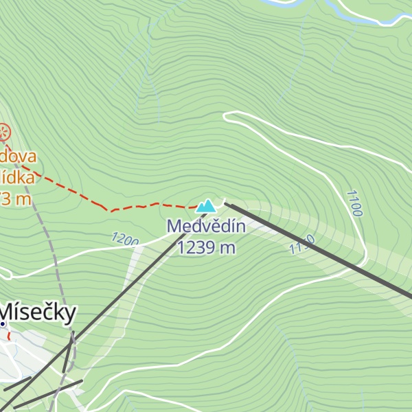 Map of Medvědín
