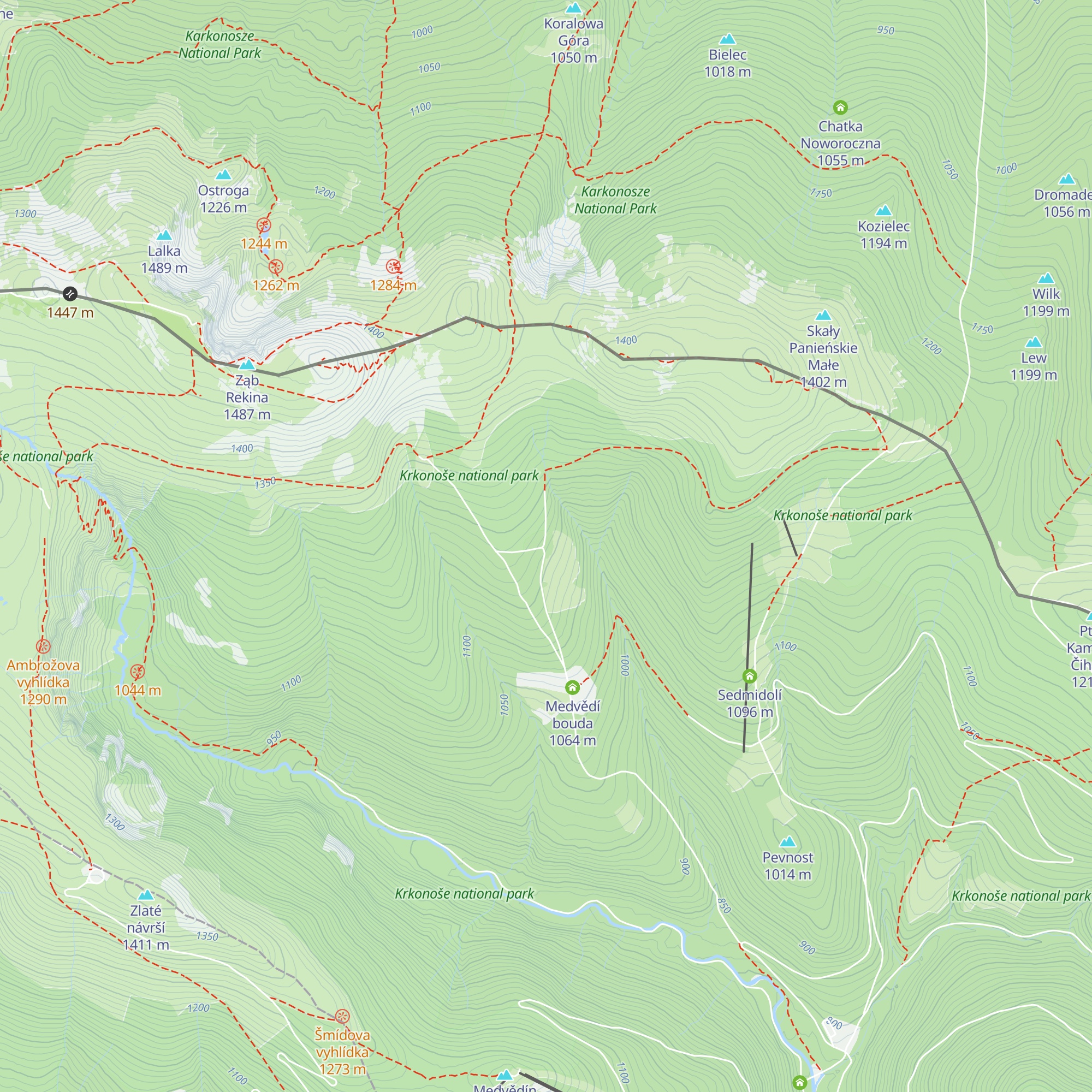 Brádlerovy boudy map