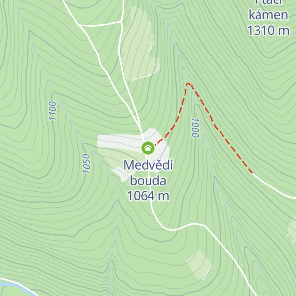 Map of Medvědí bouda
