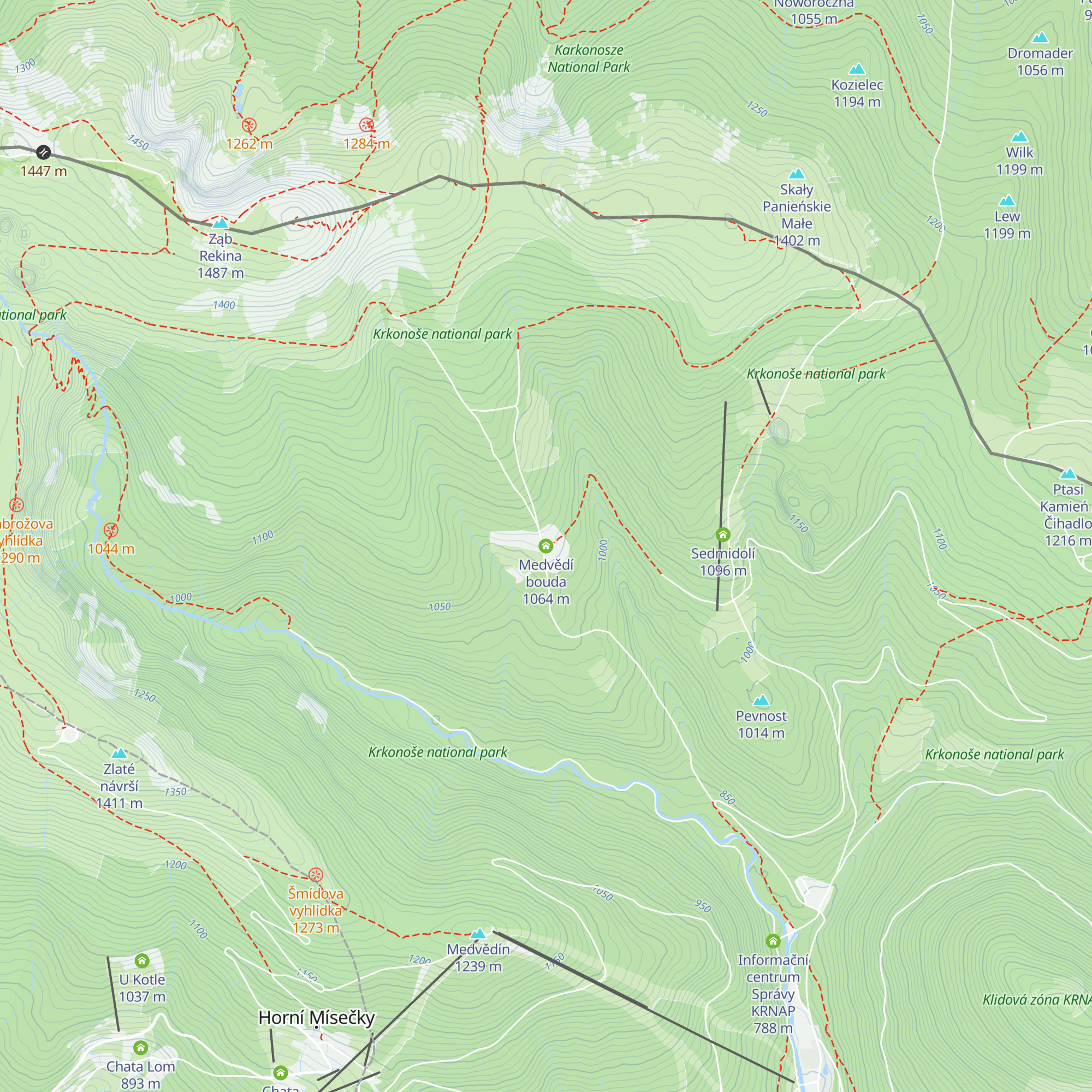 Medvědí bouda map