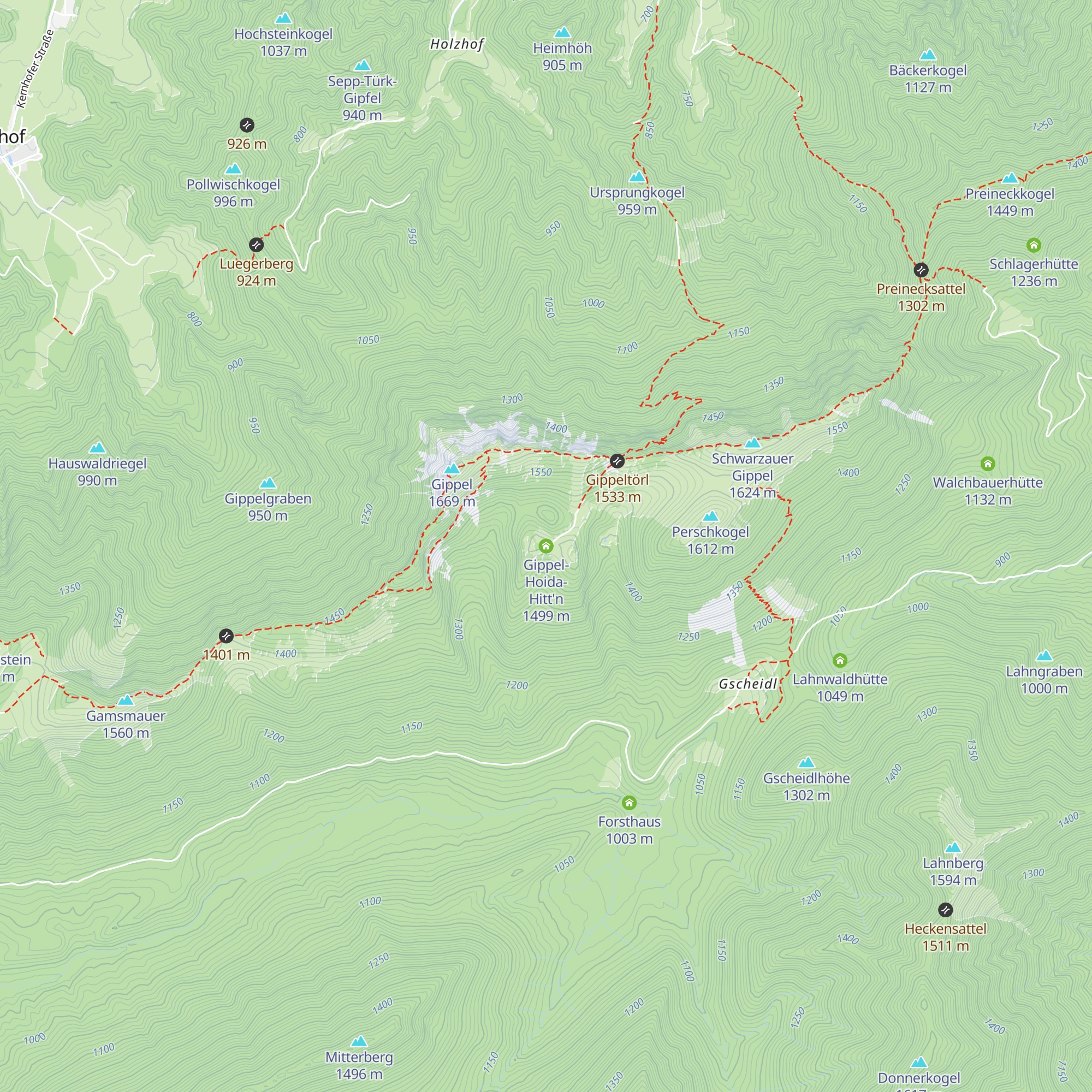 Gippelhütte map