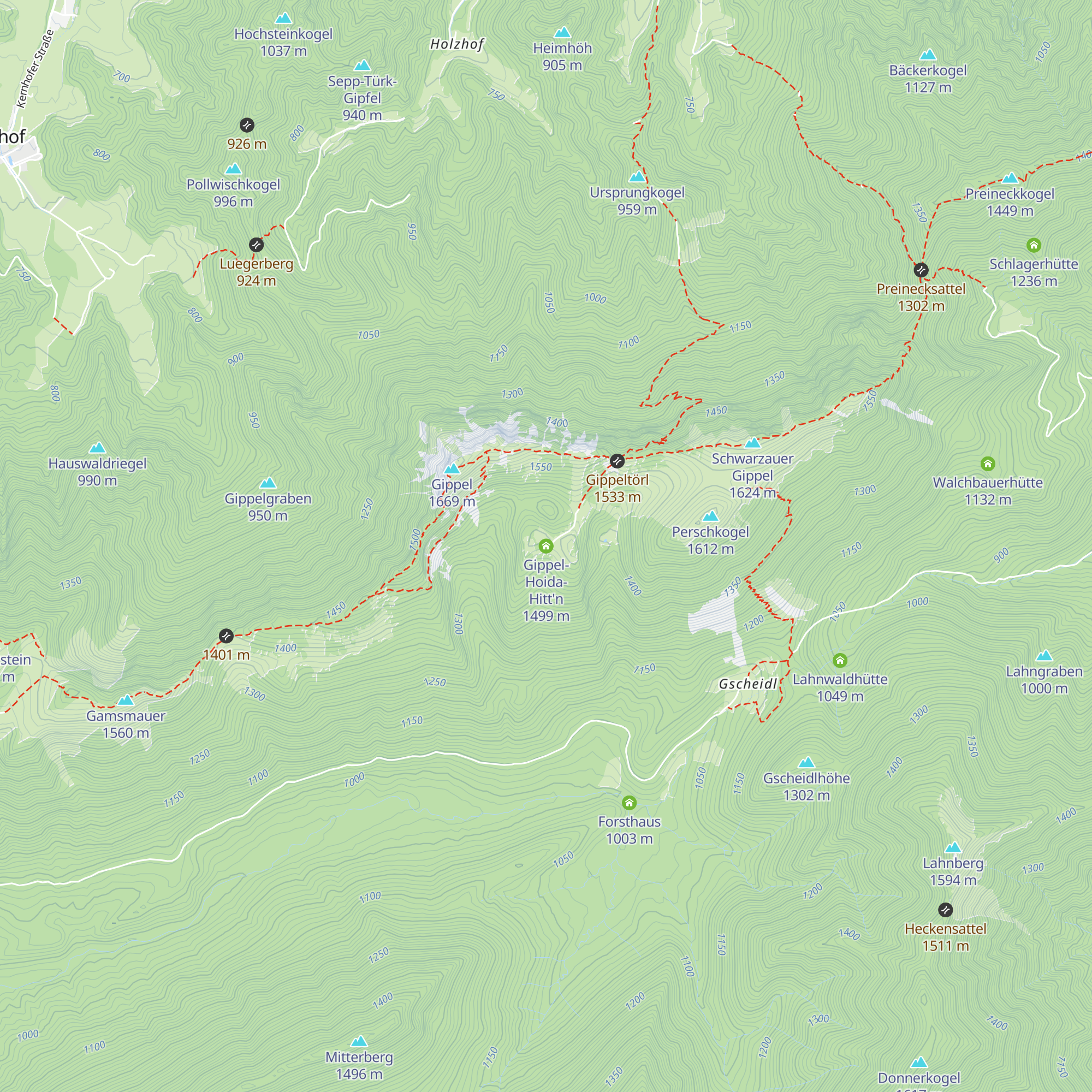 Gippelhütte map