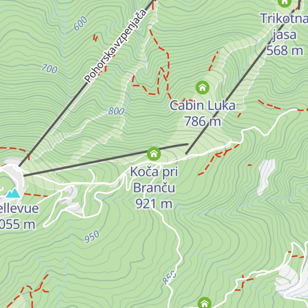 Map of Koča pri Branču