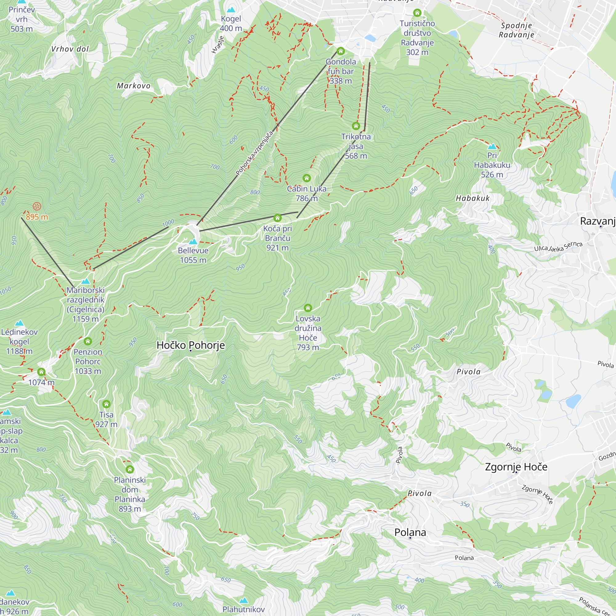 Lovska družina Hoče map