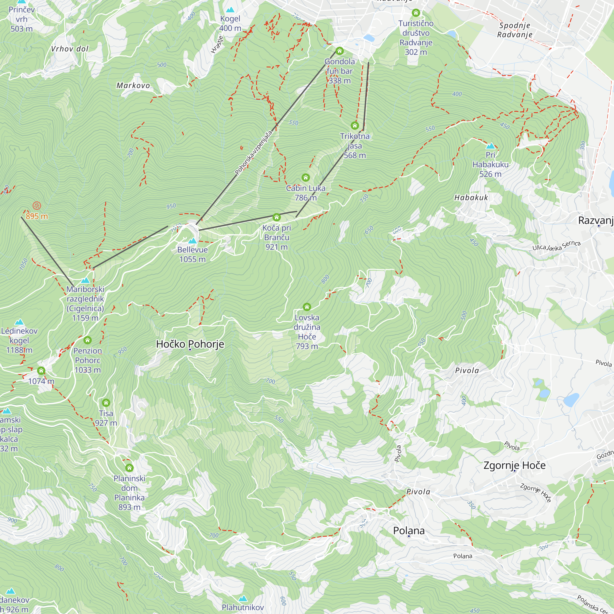 Lovska družina Hoče map