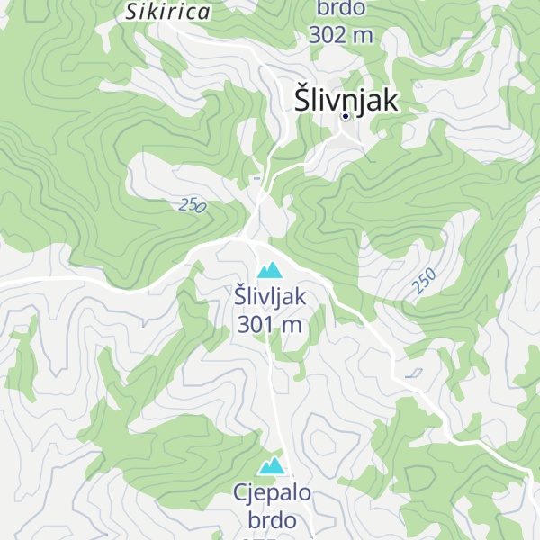Map of Šlivljak