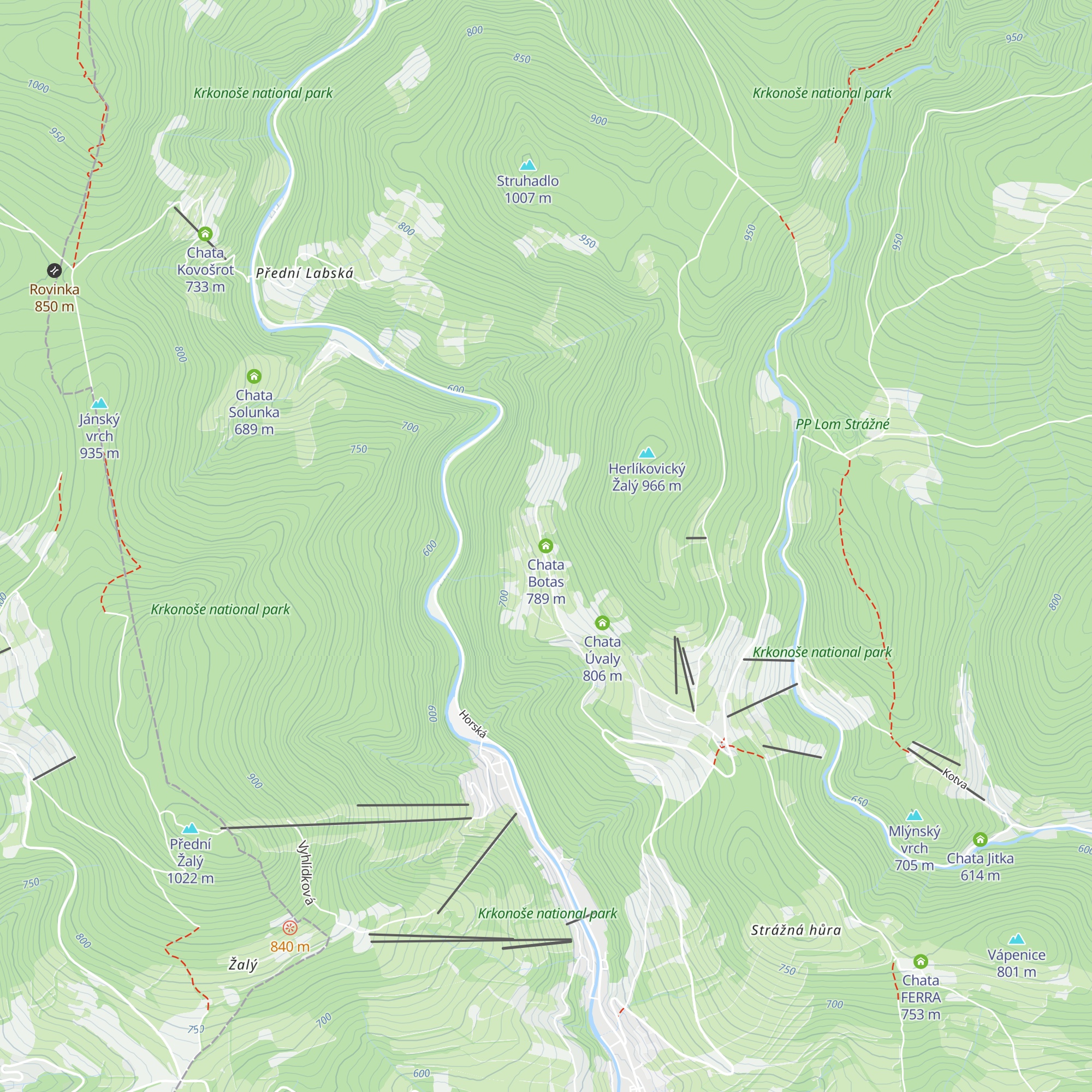 Chata Botas map