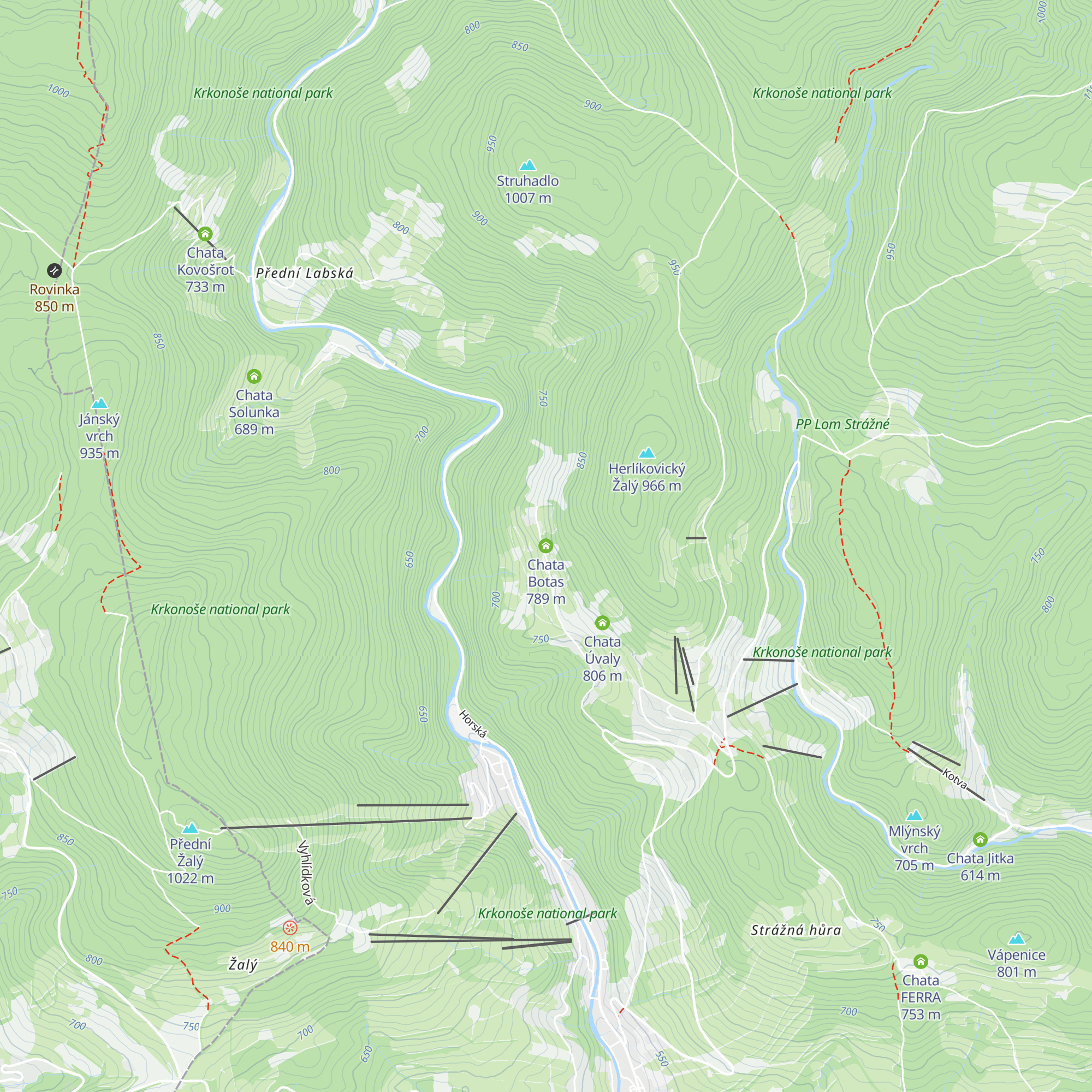 Chata Botas map