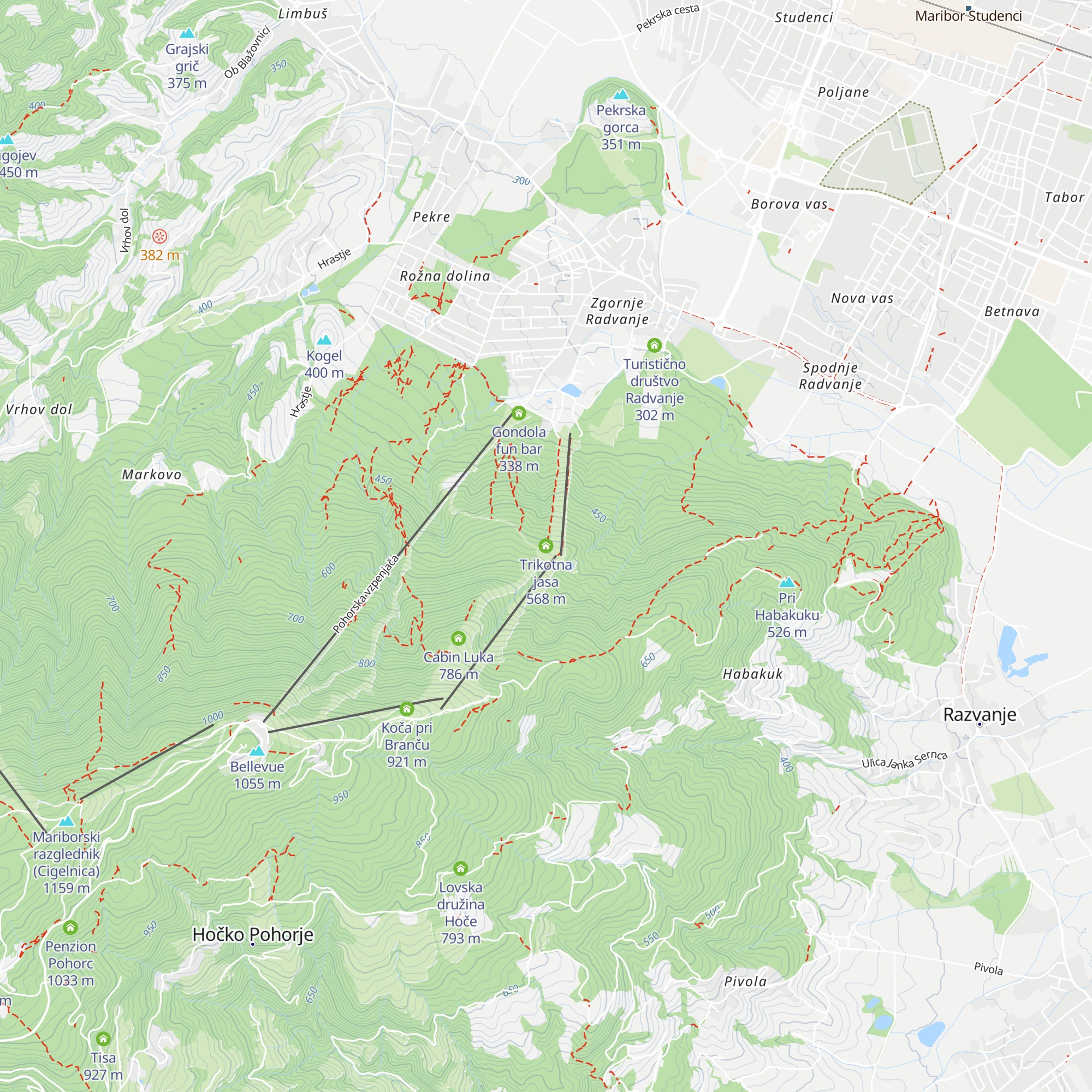 Trikotna jasa map