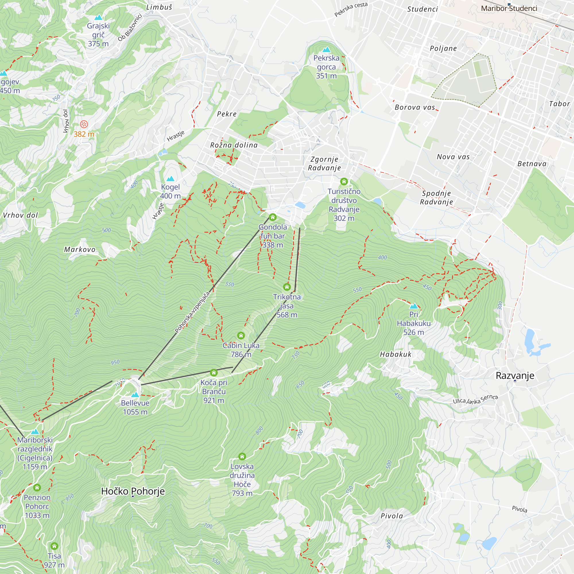 Trikotna jasa map