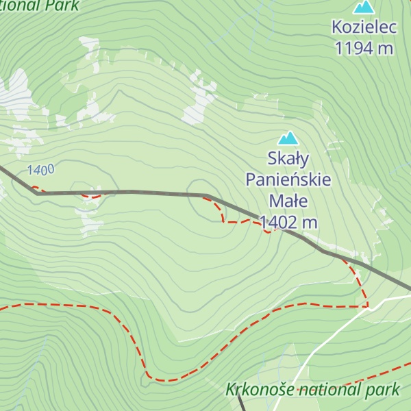 Map of Śląskie Kamienie / Dívčí kameny