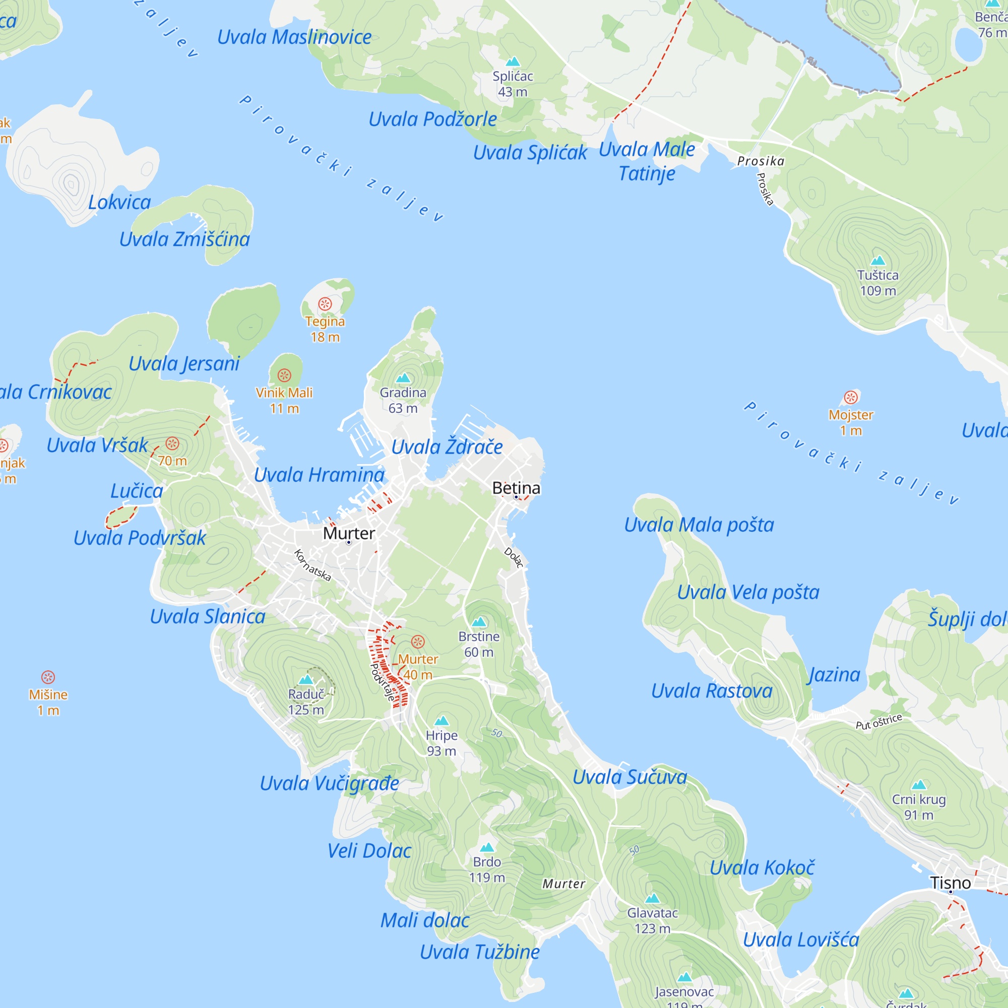 Tourist Information Center Betina map