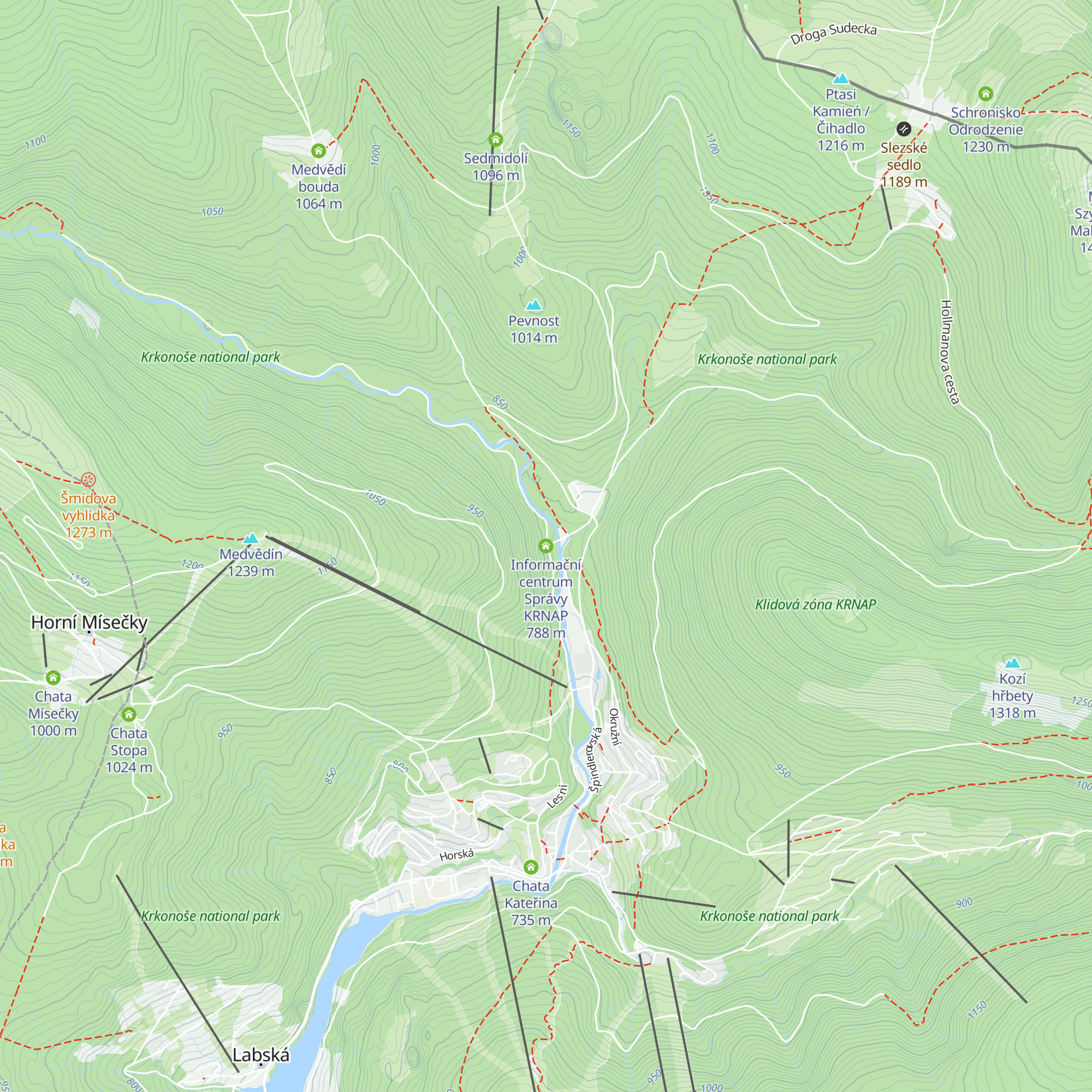 Informační centrum Správy KRNAP map