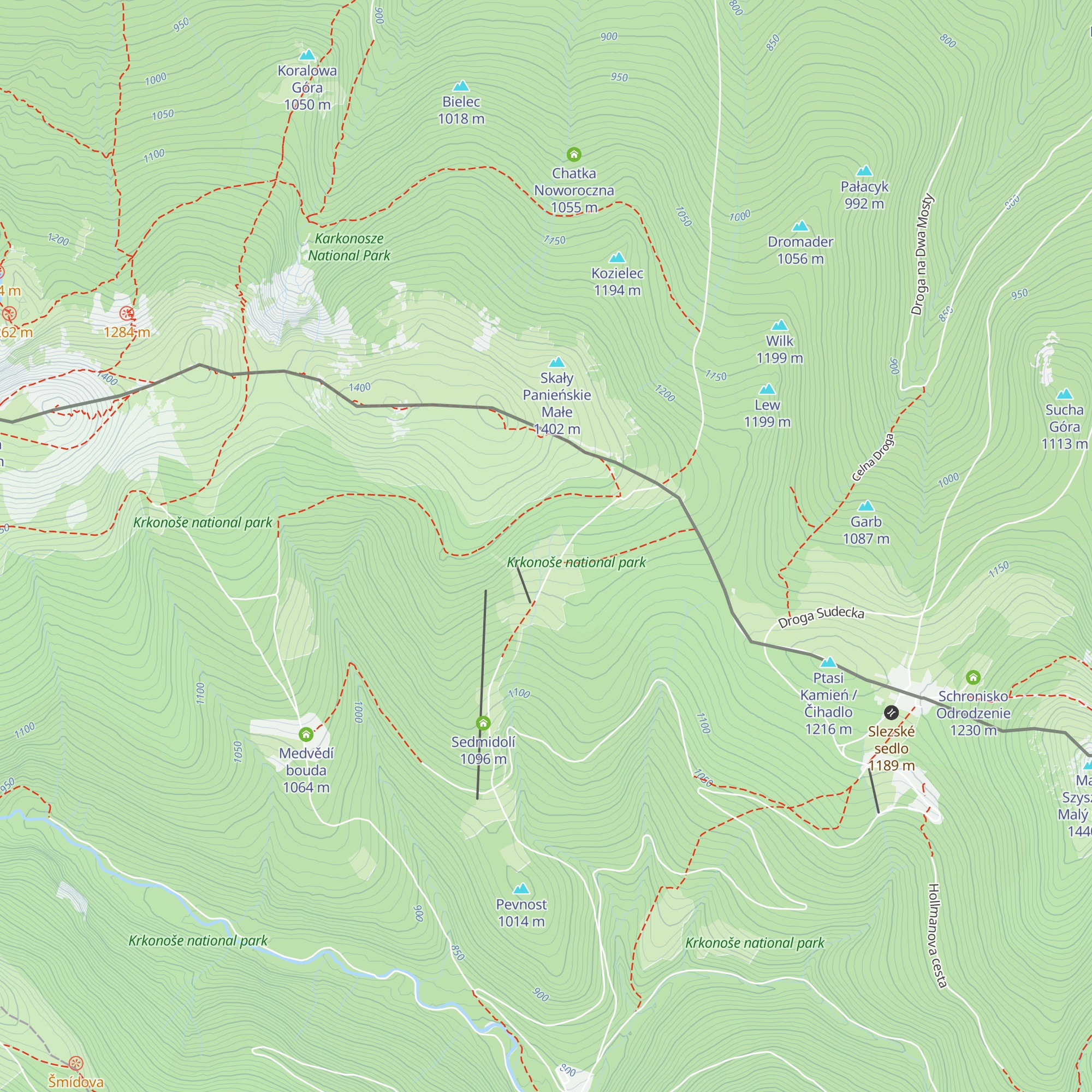 Chata Špindler map