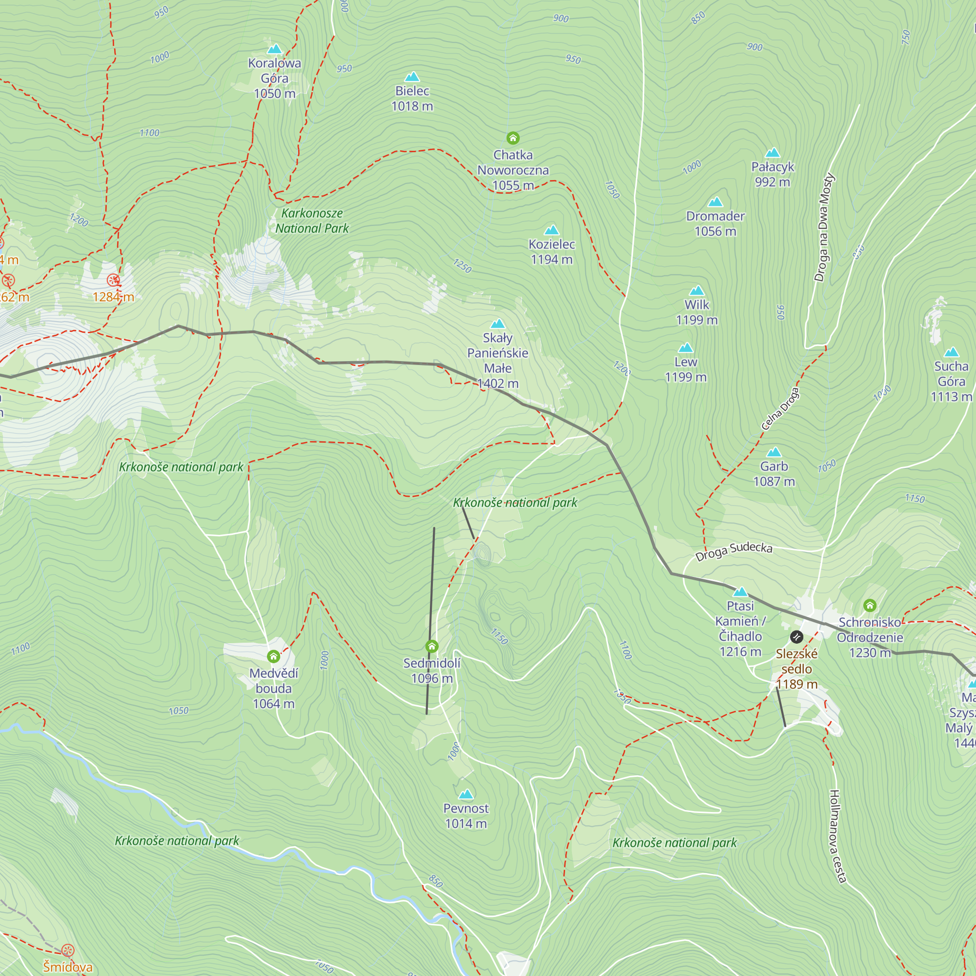 Chata Špindler map