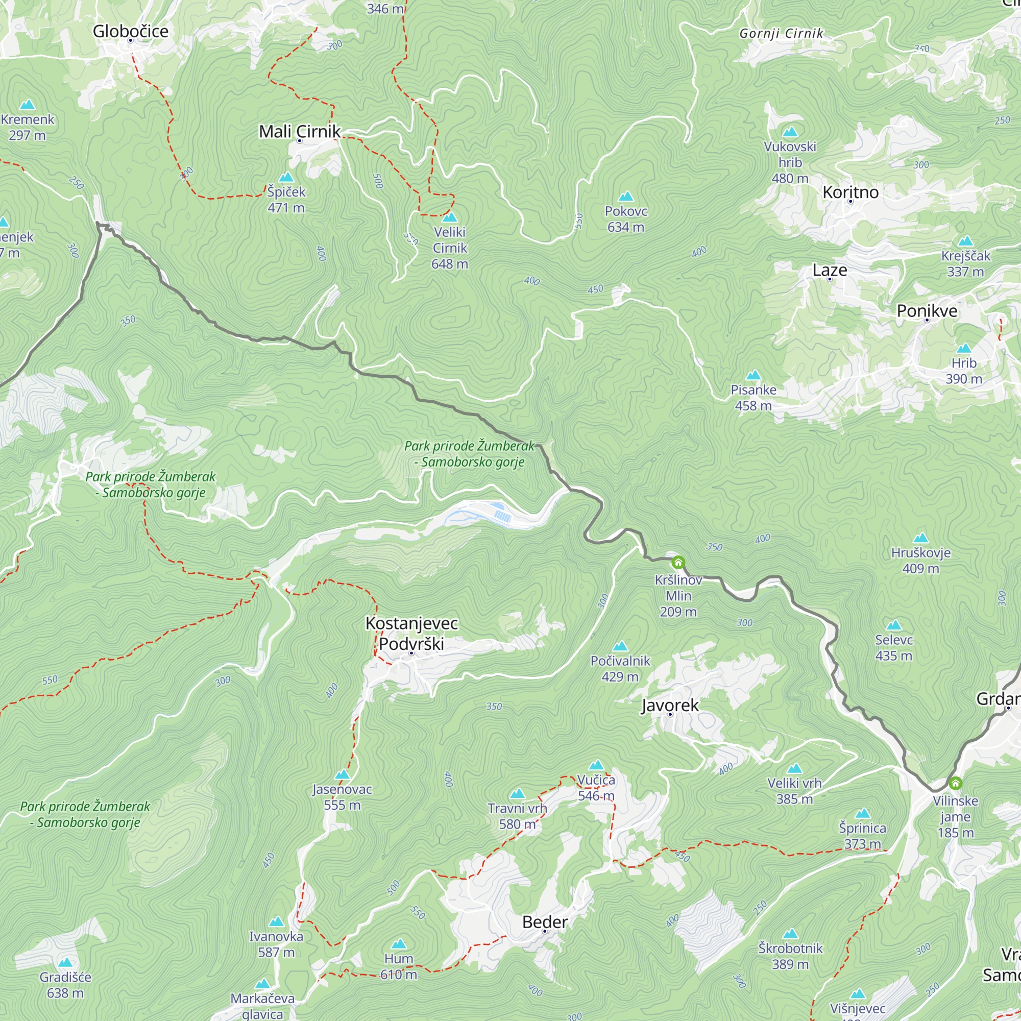 Divlje Vode map