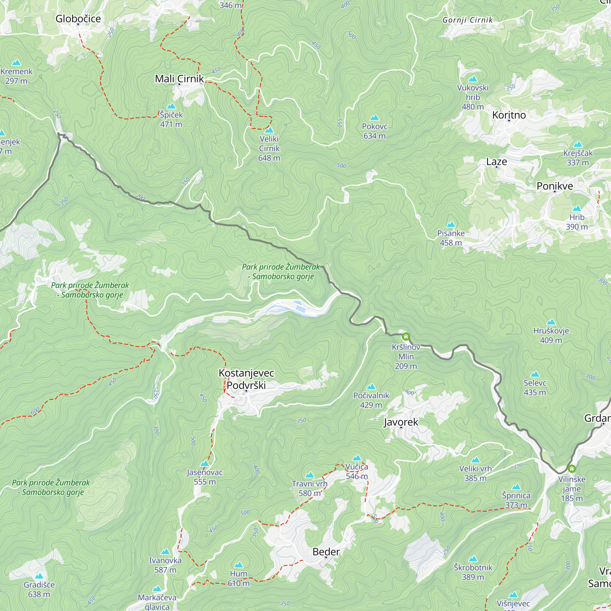 Divlje Vode map