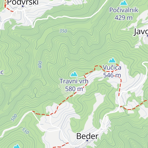 Map of Travni vrh