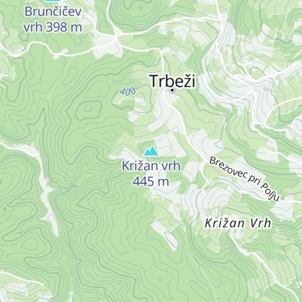 Map of Križan vrh