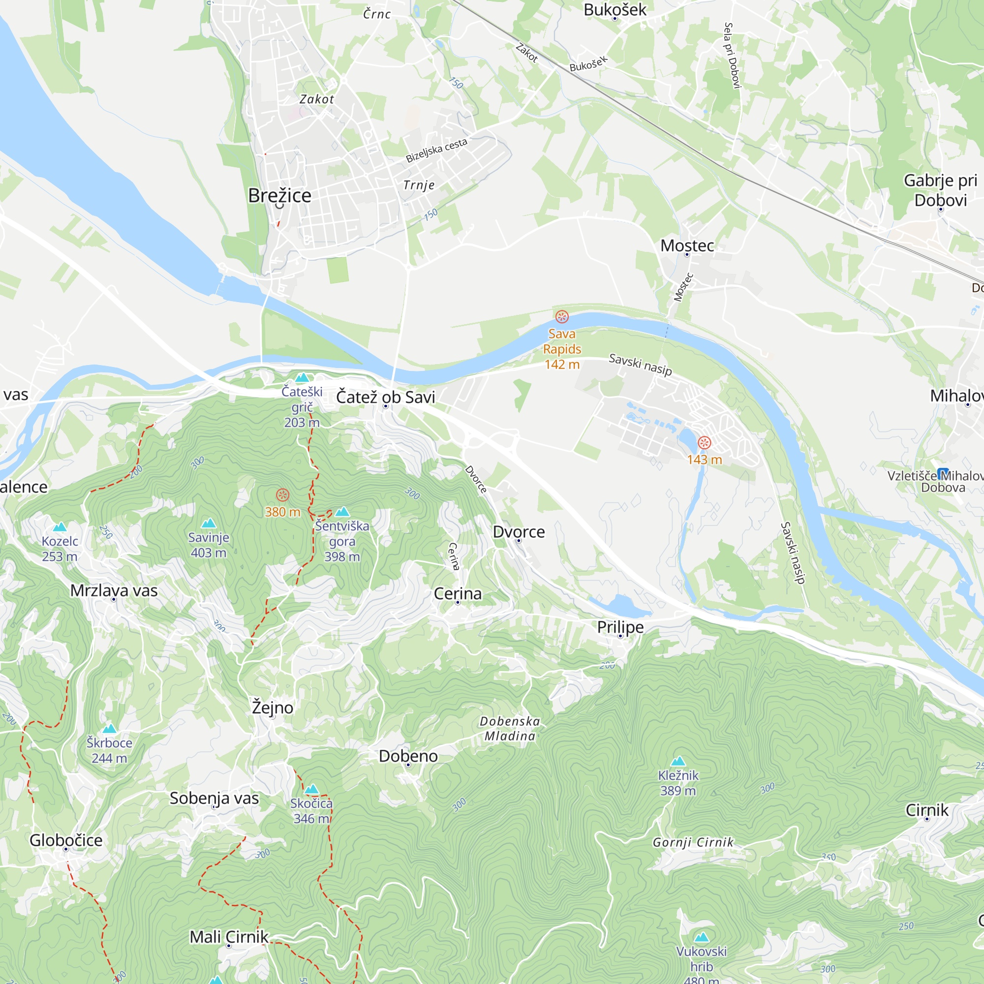 Čateški Dvorec map