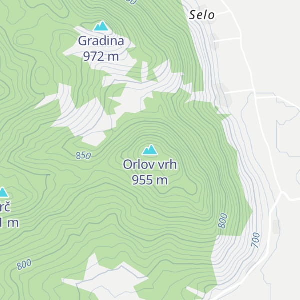 Map of Orlov vrh