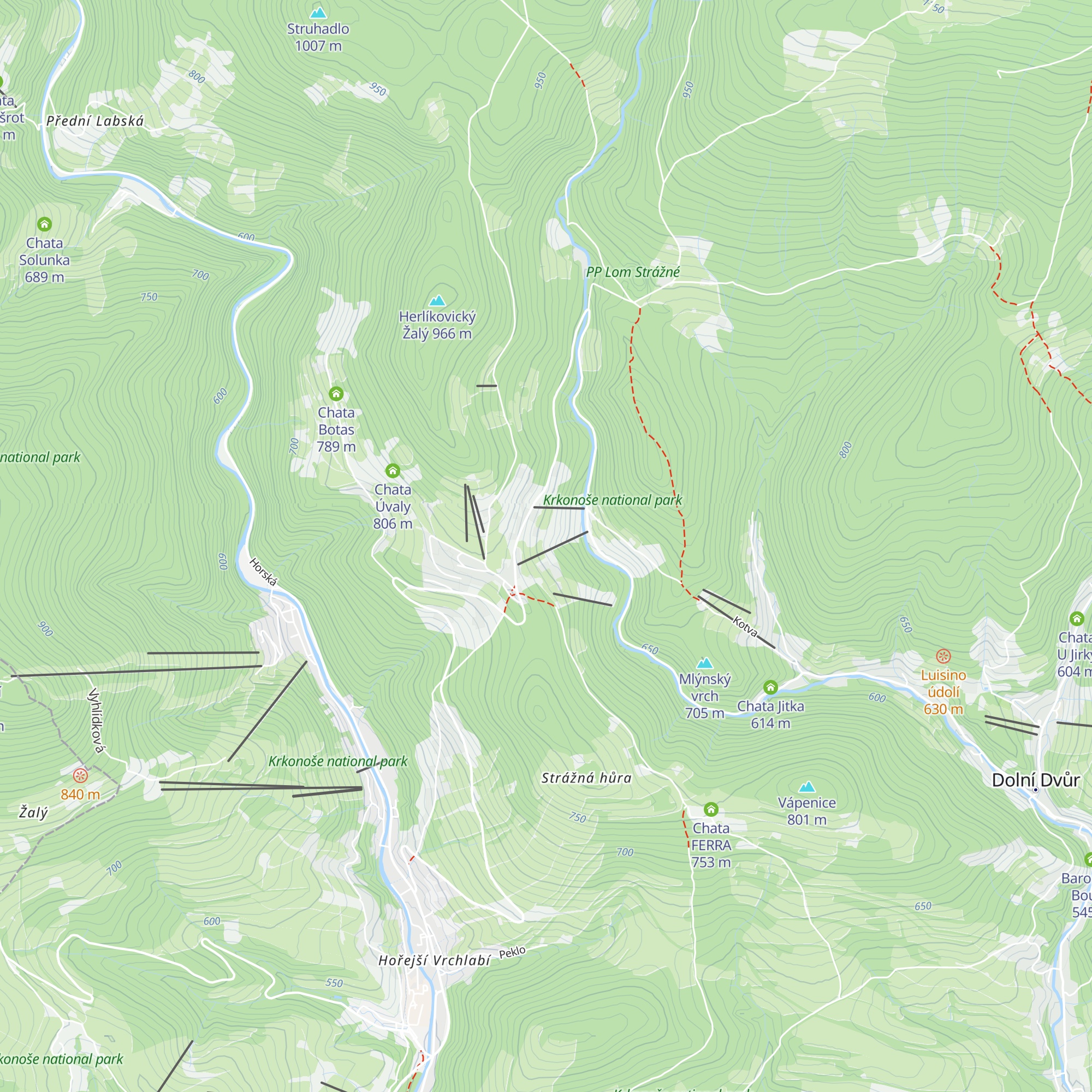 Chata Opavia map