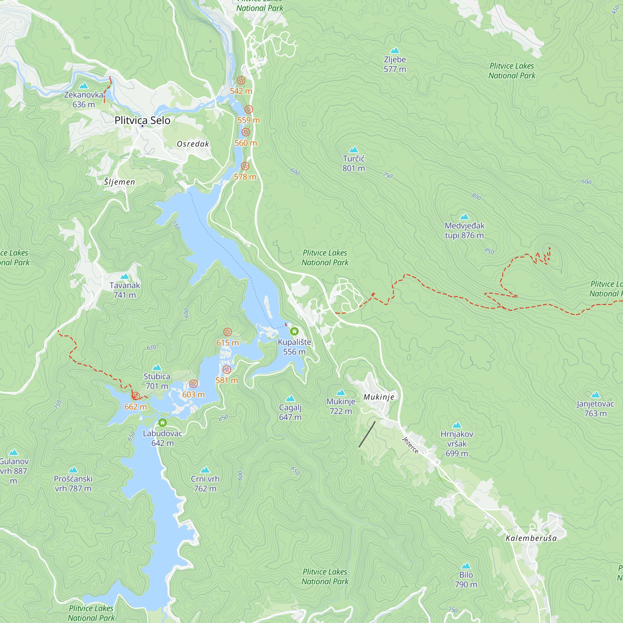 Hotel Plitvice map