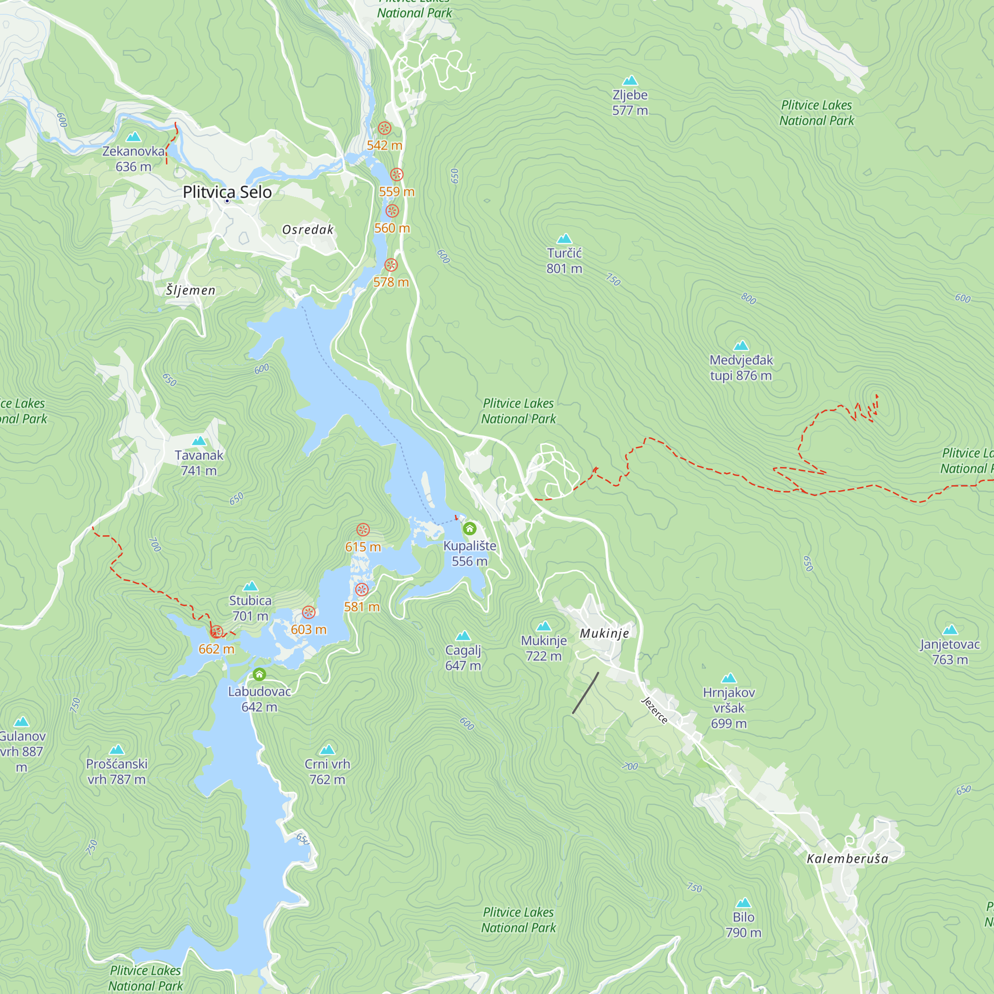 Hotel Plitvice map