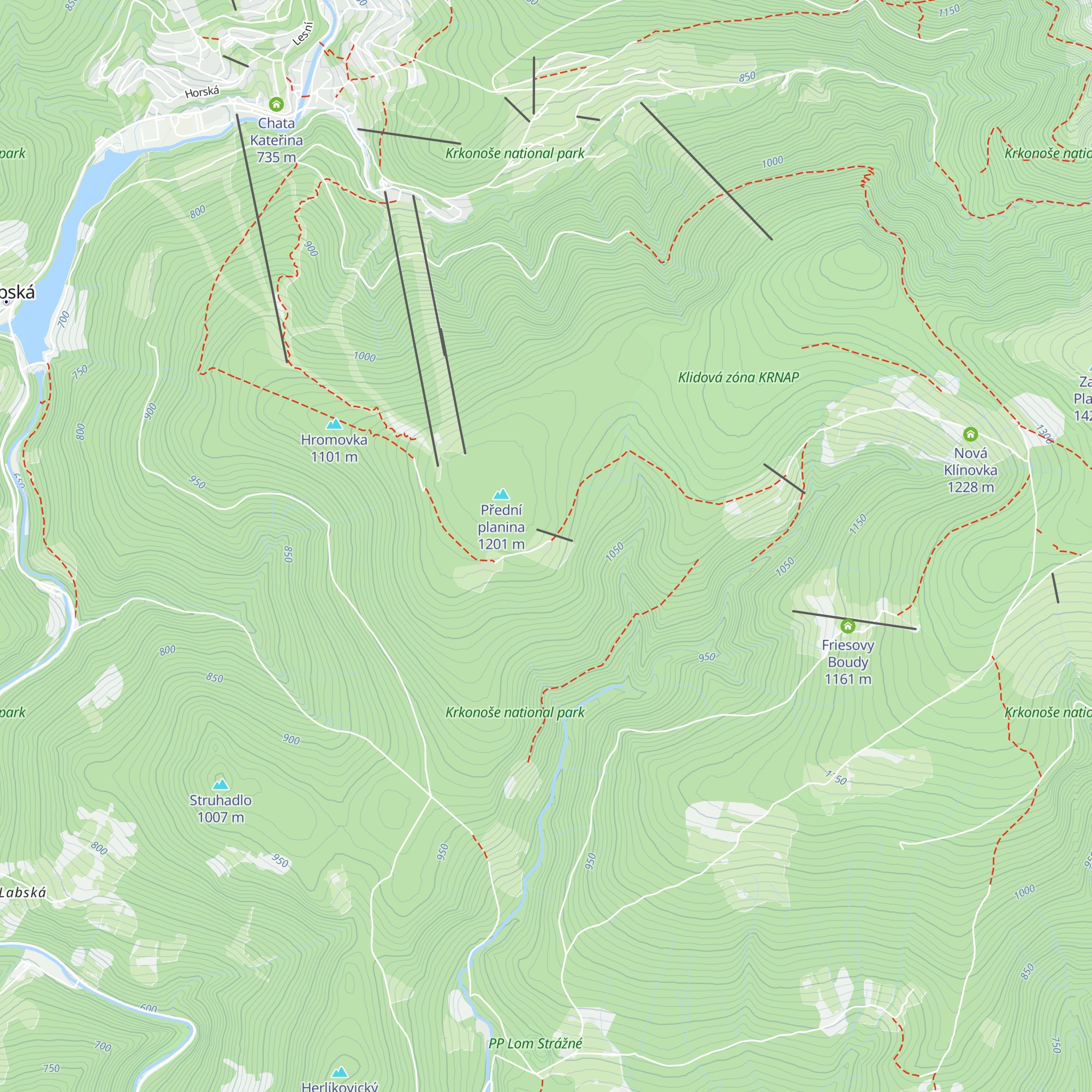 Chata na Pláni map