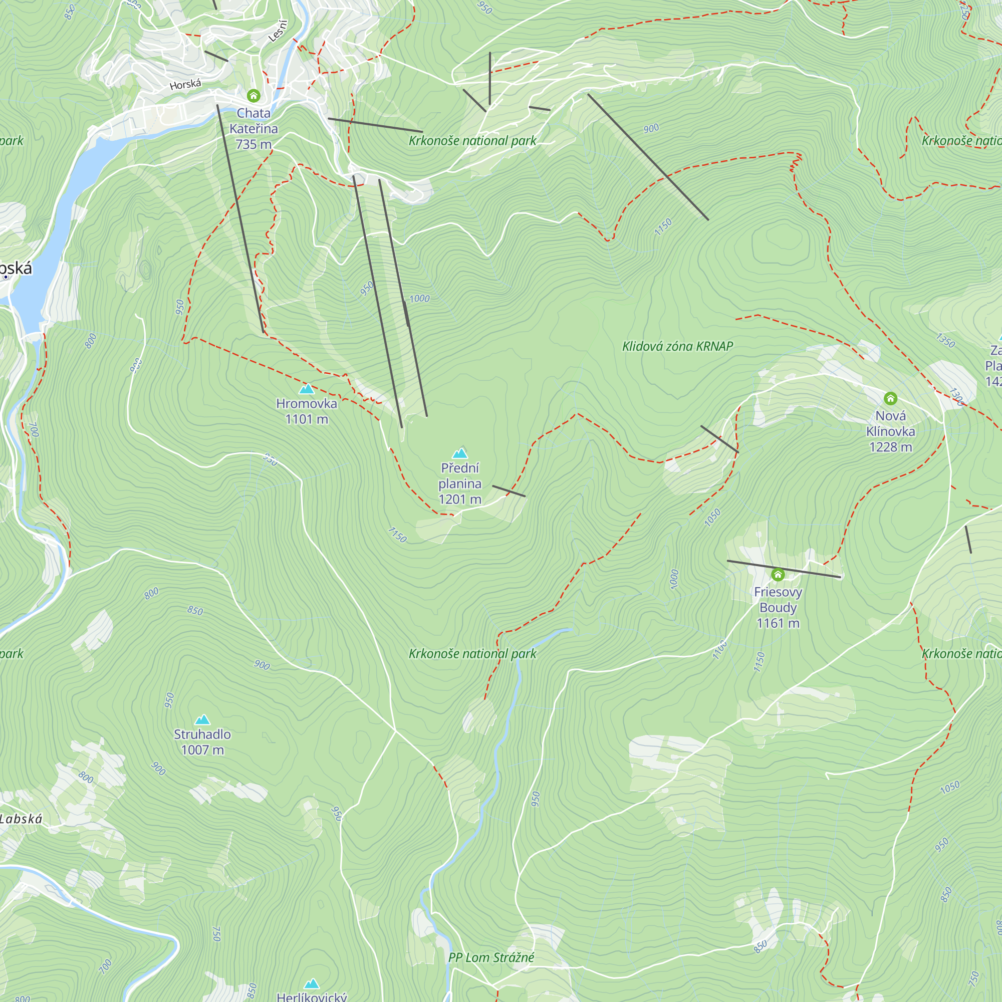 Chata na Pláni map