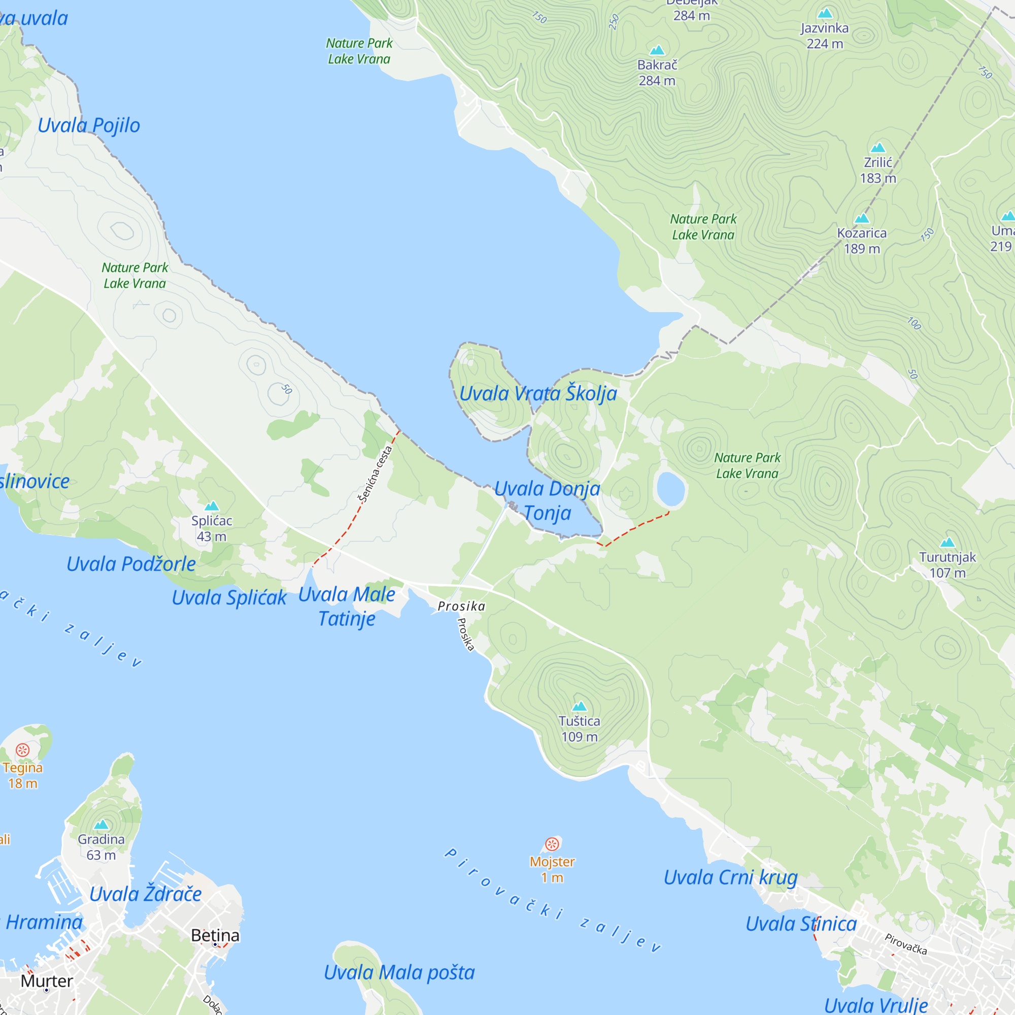 PROSIKA - PP Vransko jezero map