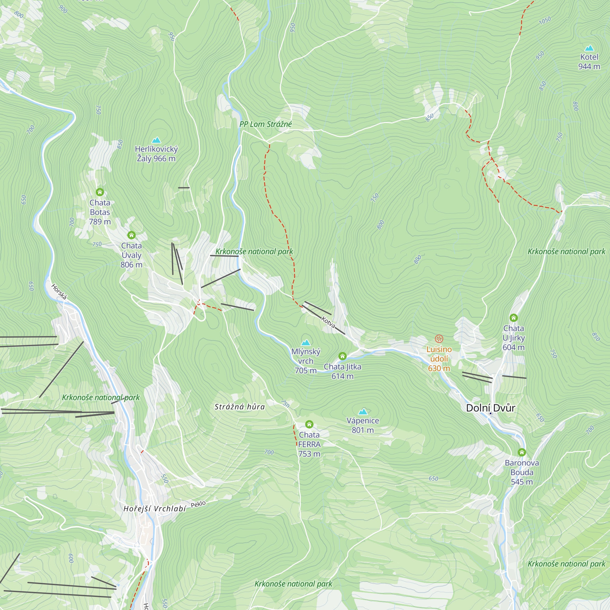 Wellness hotel LIBERECKÁ BOUDA map