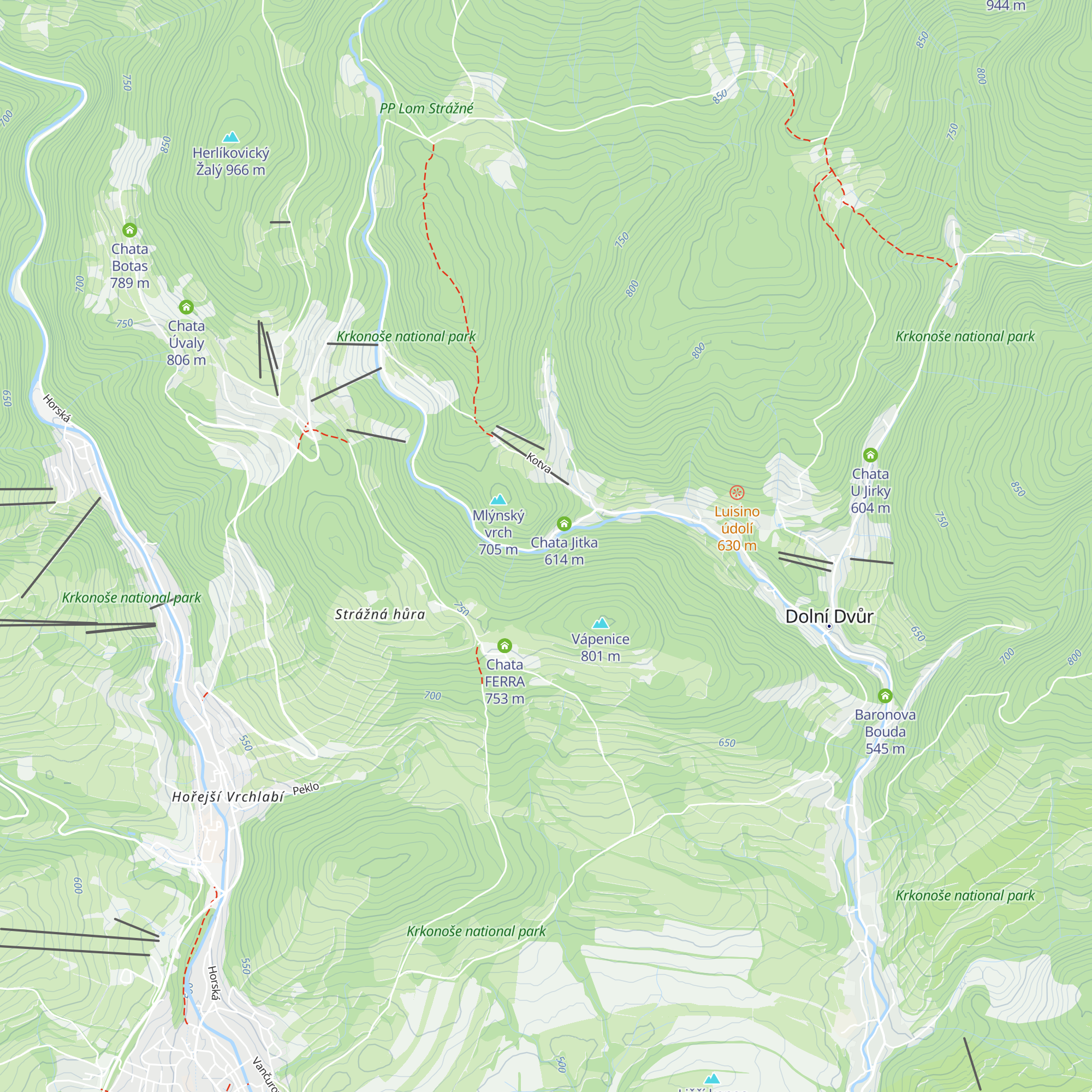 Chata Kubík map