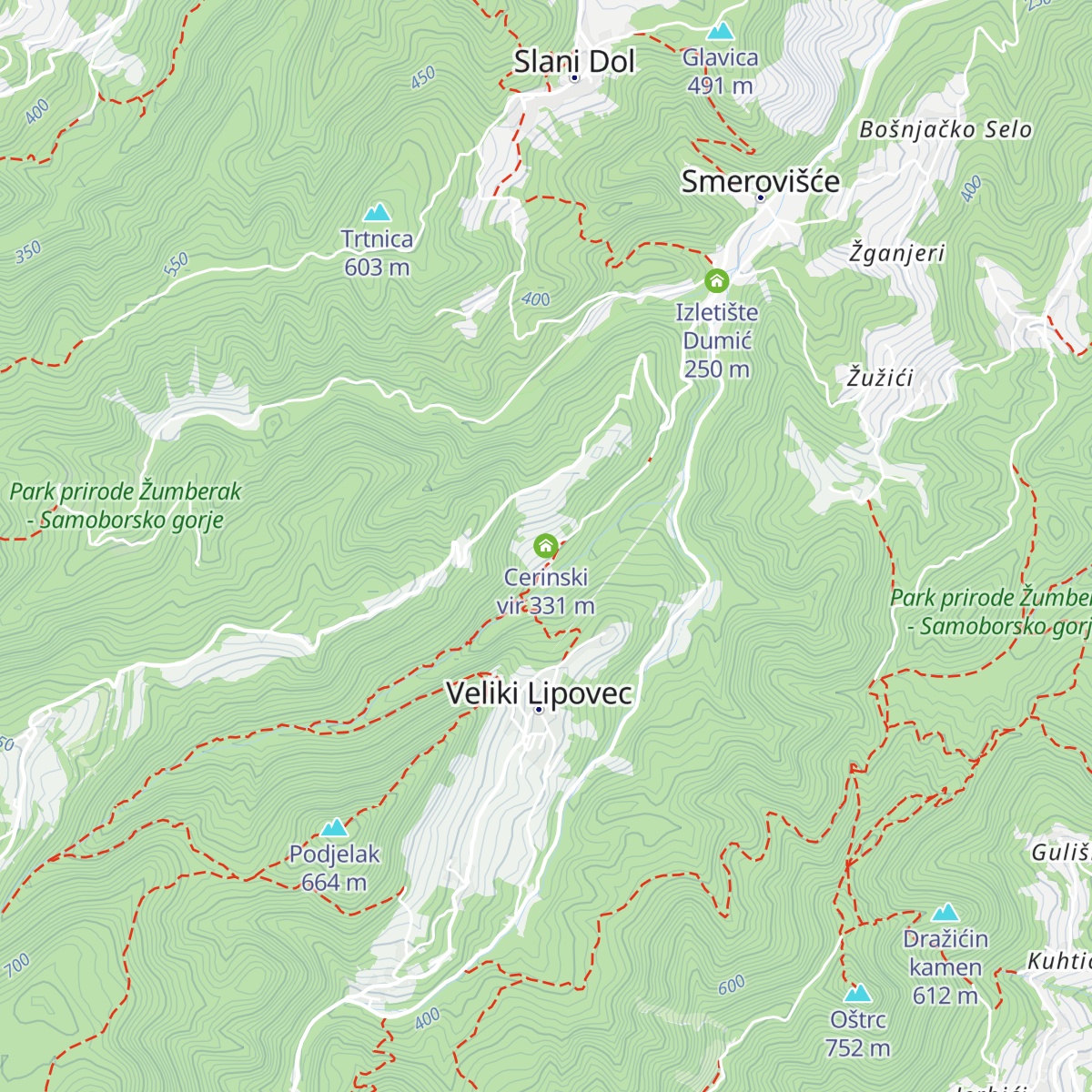 Cerinski vir map