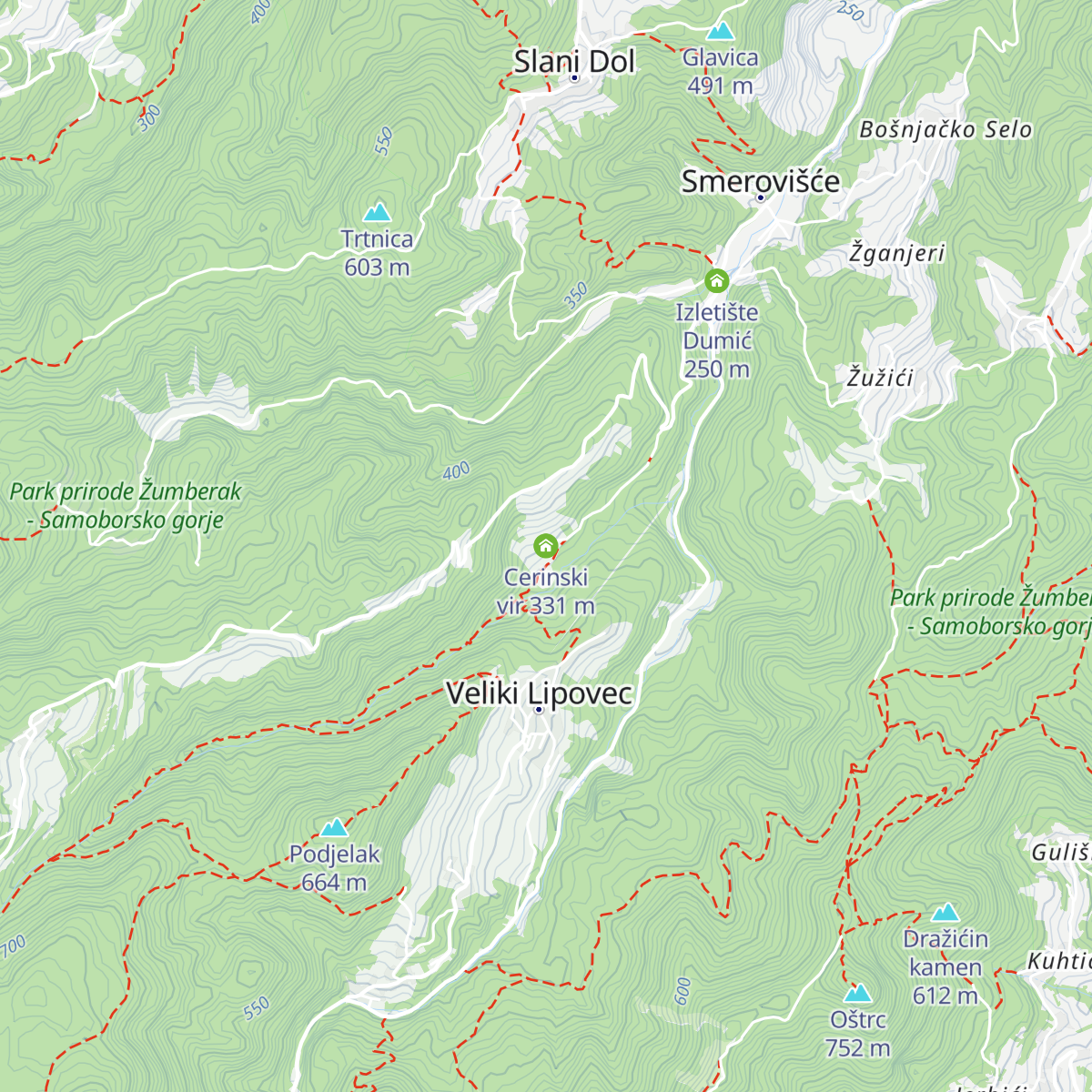 Cerinski vir map