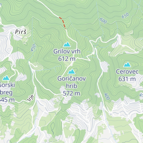 Map of Goričanov hrib