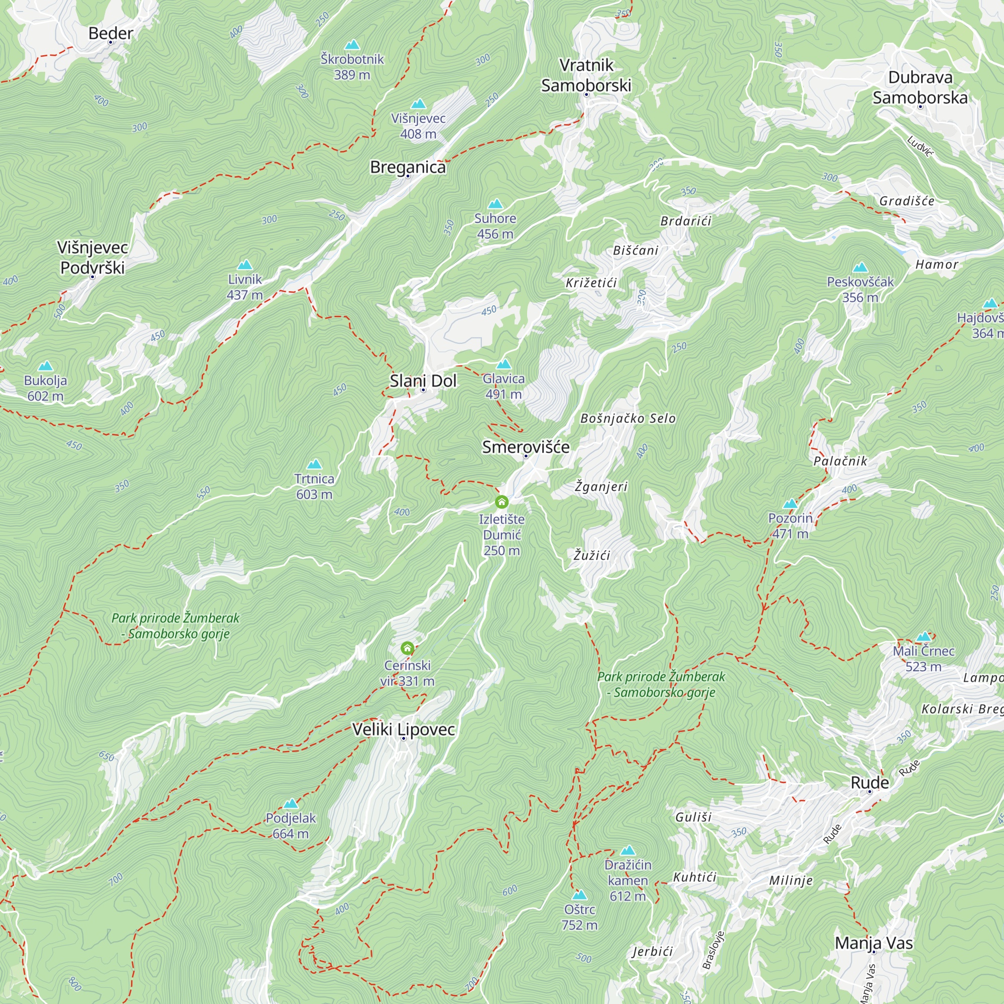 Izletište Dumić map