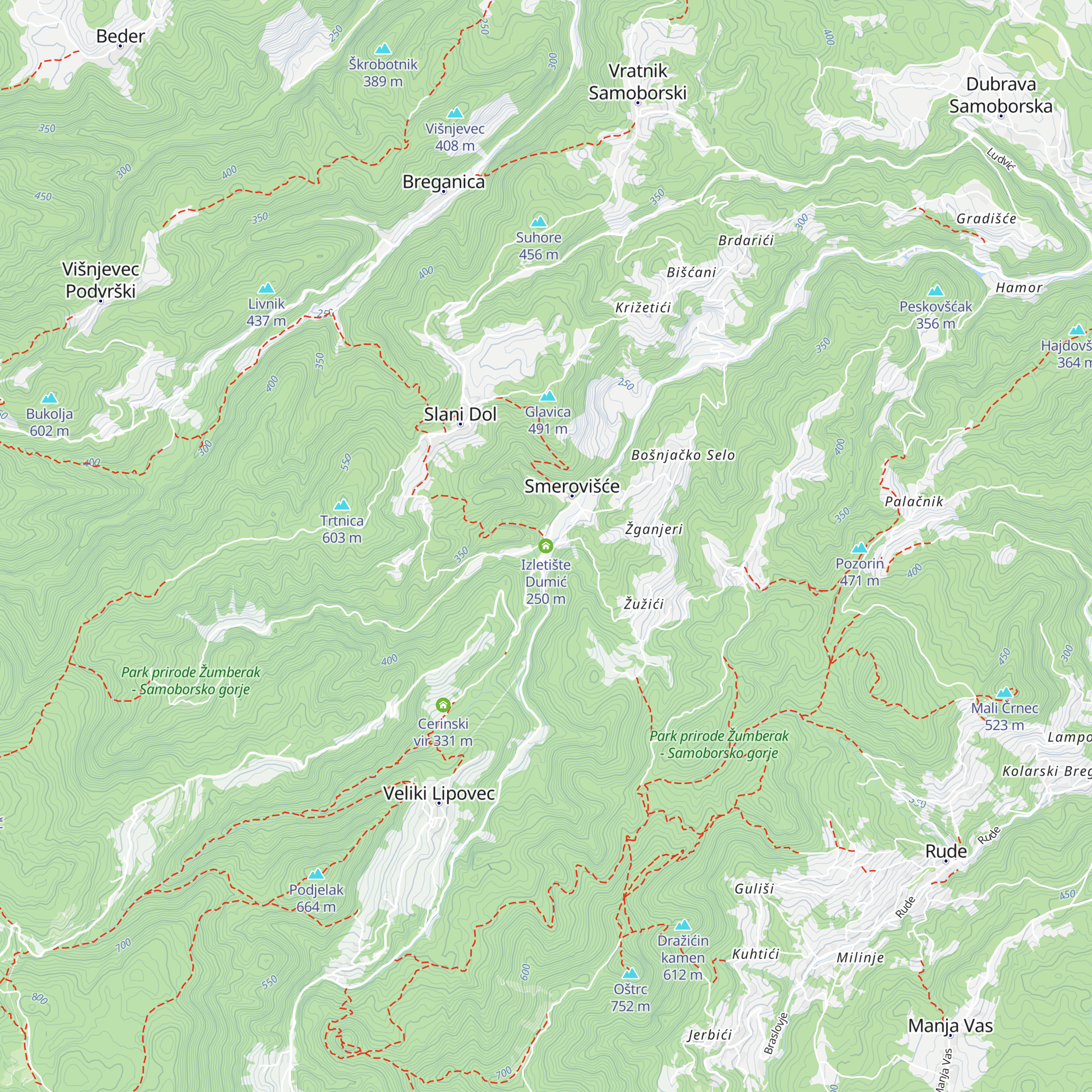 Izletište Dumić map