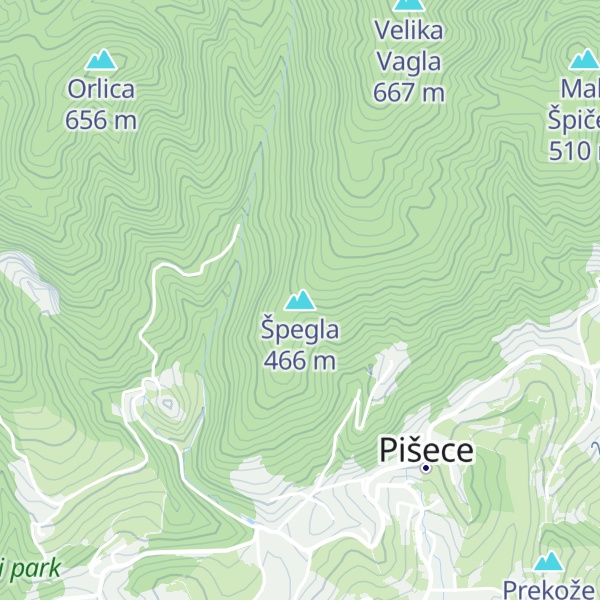 Map of Špegla