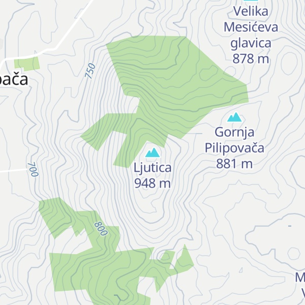 Map of Ljutica