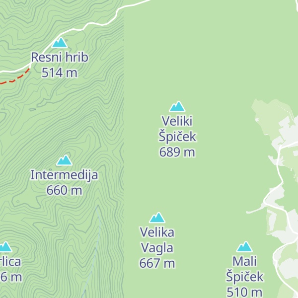 Map of Veliki vrh